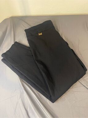 Alfani Black Womens Dress Pants with Waist Accent